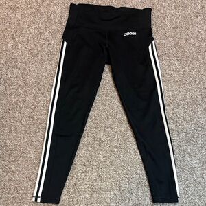 adidas Women’s Black Leggings with White Side Stripes